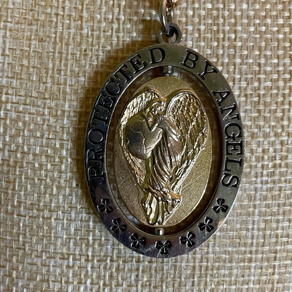 Double Sided Silver and Gold Angel Pendant - Picture 5 of 8